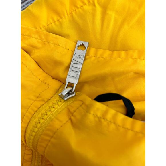 Women's Large Yellow Black Jacket LOVE GUC Cropped - Picture 6 of 8